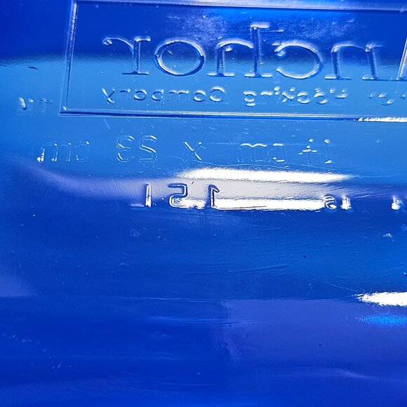 Anchor Hocking Cobalt Blue Loaf Pan 8.5" Baking Dish Presence line glass 1.5qt - Picture 7 of 9